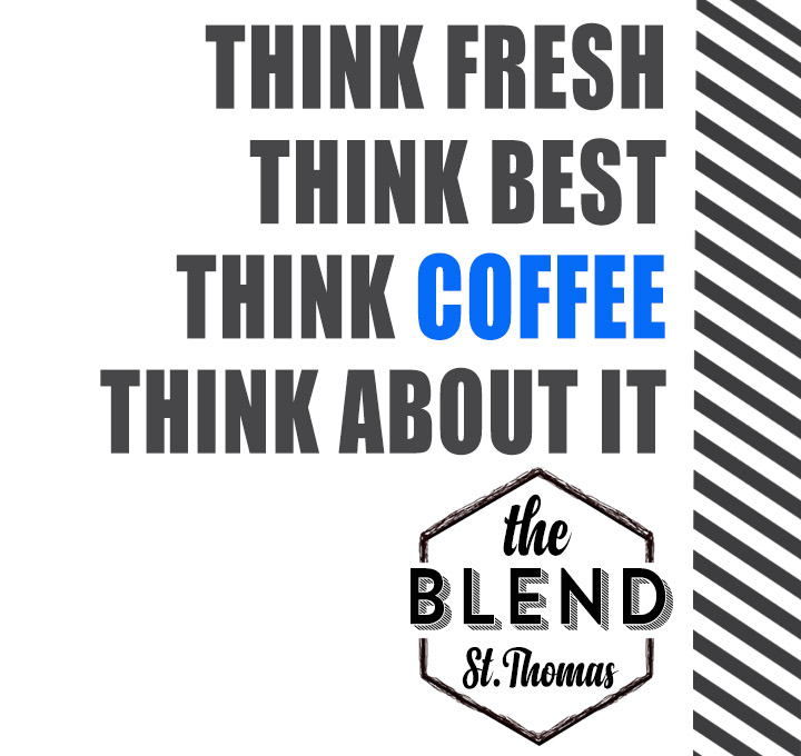 banner with think fresh, best, coffee, think about it!